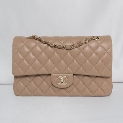Chanel Classic Flap Medium | 21S Dark Beige Lambskin Gold Hardware