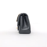 Chanel Classic Flap Mini Rectangle | 18S Charcoal / Dark Grey Caviar Gold Hardware