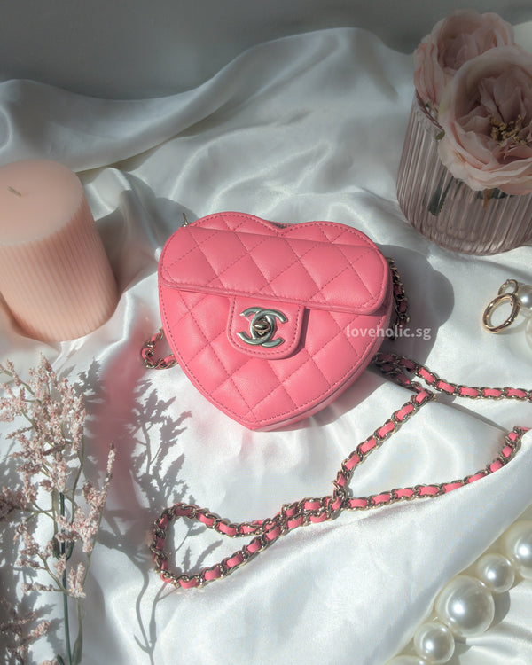 Chanel Heart Bag Small | Pink Lambskin Gold Hardware