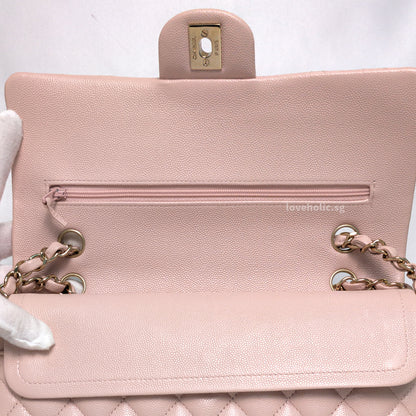 Chanel Classic Flap Medium | 21C Rose Claire Pink Caviar Light Gold Hardware