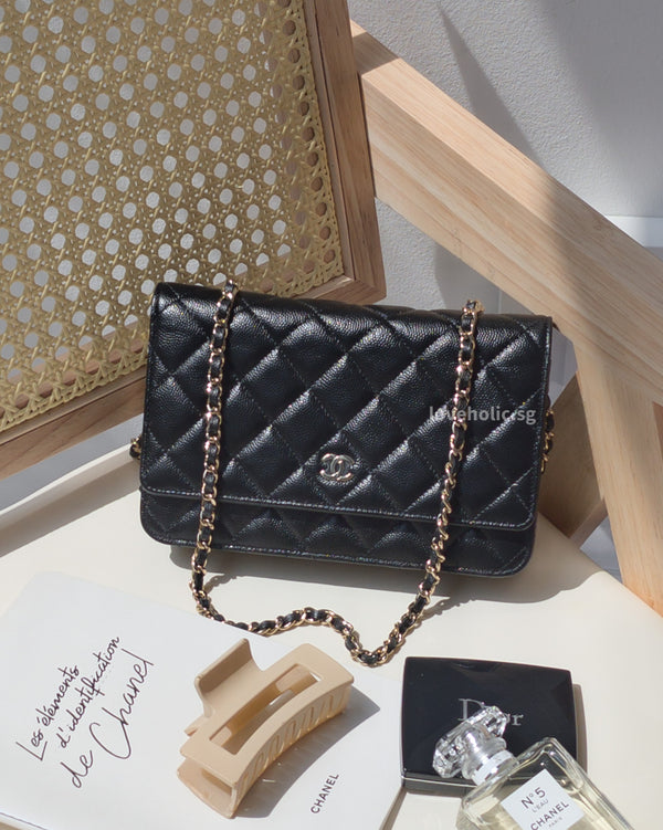 Chanel Wallet on Chain WOC Brown Caviar Gold Hardware
