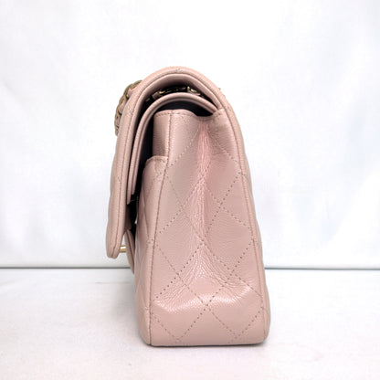 Chanel Classic Flap Medium | 21C Rose Claire Pink Caviar Light Gold Hardware