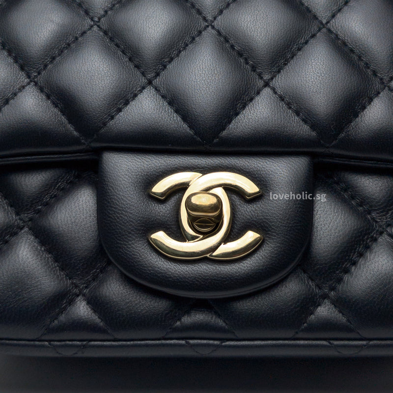 Chanel Classic Flap Mini Square | Black Lambskin Gold Hardware