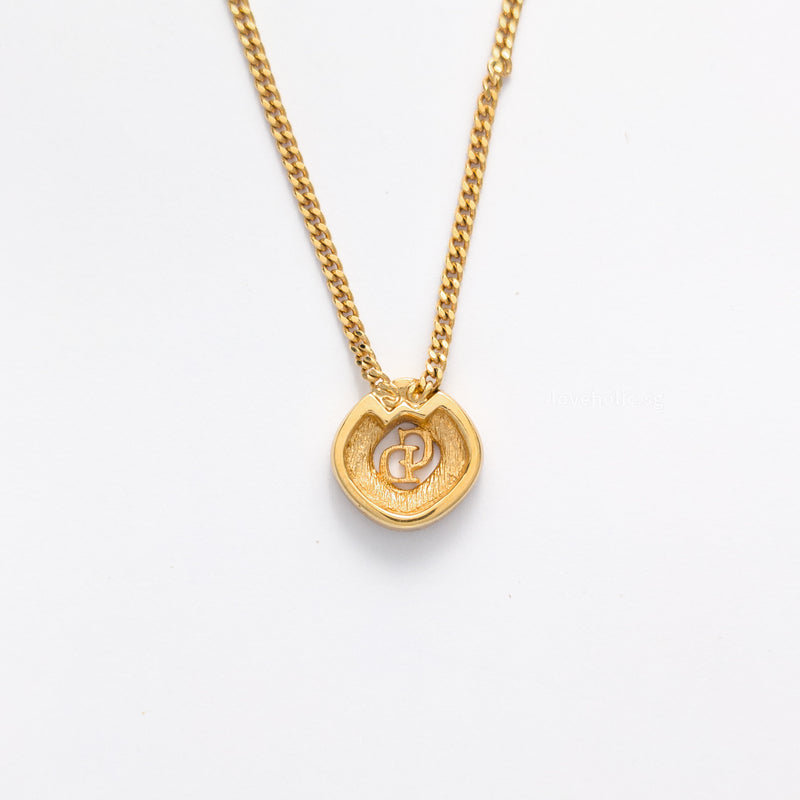 Dior Vintage Necklace  | Gold Rhinestone Rhombus  Gold Hardware