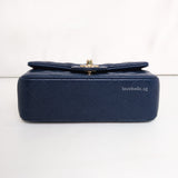 Chanel Classic Flap Mini Rectangle | 17B Navy Blue Caviar Gold Hardware