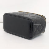 Chanel Vanity Bag with Chain  | Black Lambskin Light Gold Hardware