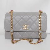 Chanel Mini Flap Jewels on Chain | 22B Grey Lambskin Gold Hardware