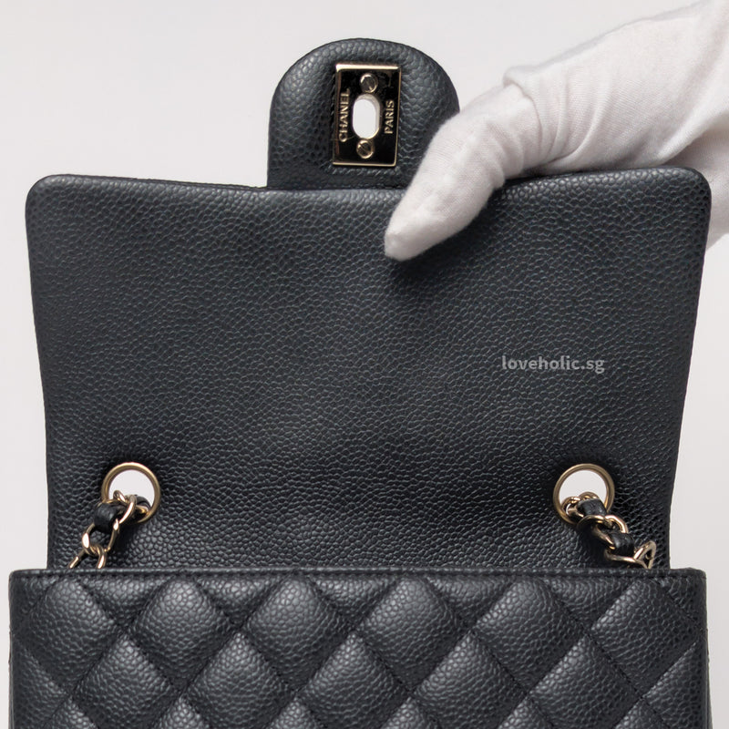 Chanel Classic Flap Mini Rectangle | 18S Charcoal / Dark Grey Caviar Gold Hardware