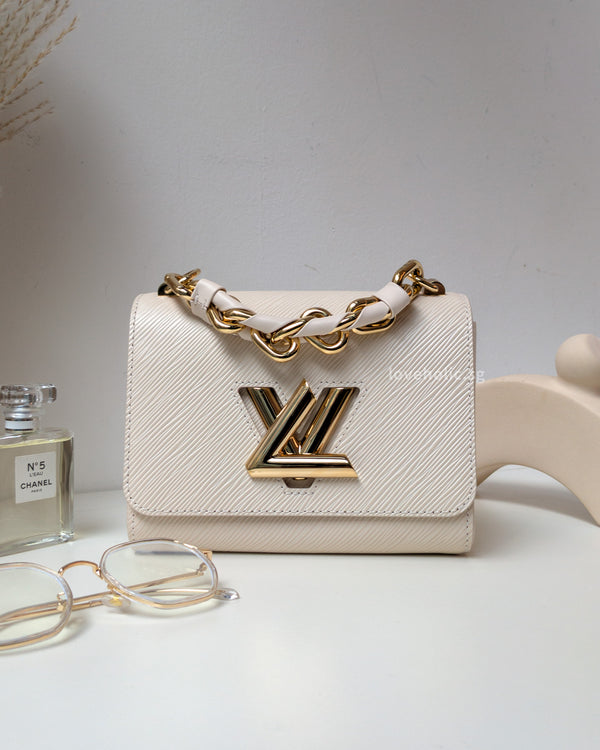 Louis Vuitton Twist PM | Quartz White Leather Gold Hardware