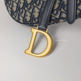 Dior Saddle Medium |  Blue Dior Oblique Jacquard Fabric Gold Hardware
