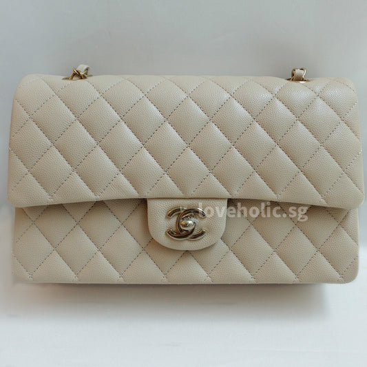 Chanel Classic Flap Medium | 23P Ecru/Light Beige Caviar Light Gold Hardware