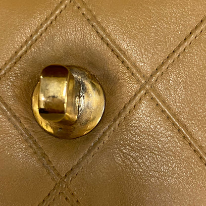 Vintage Flap Bag Beige Lambskin Gold Hardware