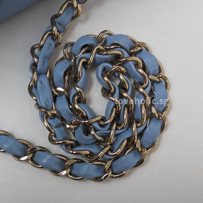 Chanel Classic Flap Medium | 21C Sky Blue Lambskin Light Gold Hardware