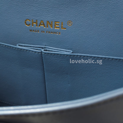Chanel Classic Flap Medium | 21C Sky Blue Lambskin Light Gold Hardware
