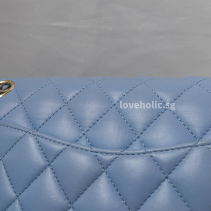 Chanel Classic Flap Medium | 21C Sky Blue Lambskin Light Gold Hardware