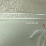 Chanel Classic Flap Medium | 22C Light Green Caviar Light Gold Hardware