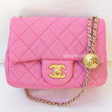 Chanel Pearl Crush Mini Square | Pink Lambskin Gold Hardware
