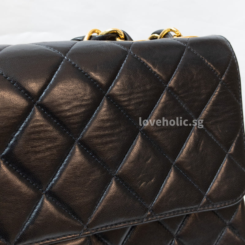 Chanel Vintage Jumbo  | Black Lambskin 24K Gold Hardware