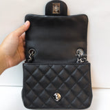 CHANEL CLASSIC FLAP MINI SQUARE | BLACK CAVIAR SILVER HARDWARE