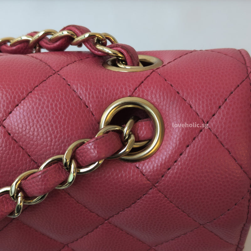 Chanel Classic Flap Medium | 17C Dark Pink Caviar Gold Hardware
