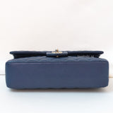 Chanel Classic Flap Medium | 17B Midnight Blue  Caviar Silver Hardware