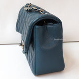 Chanel Classic Flap Mini Rectangle | 15C Pearly Blue Caviar Silver Hardware