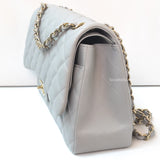 Chanel Classic Flap Jumbo | 21A Light Grey Caviar Gold Hardware