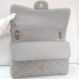 Chanel Classic Flap Jumbo | 21A Light Grey Caviar Gold Hardware