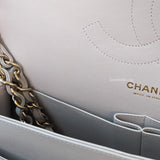 Chanel Classic Flap Jumbo | 21A Light Grey Caviar Gold Hardware