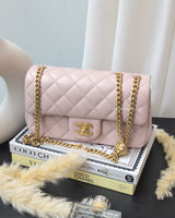 Chanel 23S  Sweet Camellia Mini Rectangle | Pink Lambskin Brushed Gold Hardware