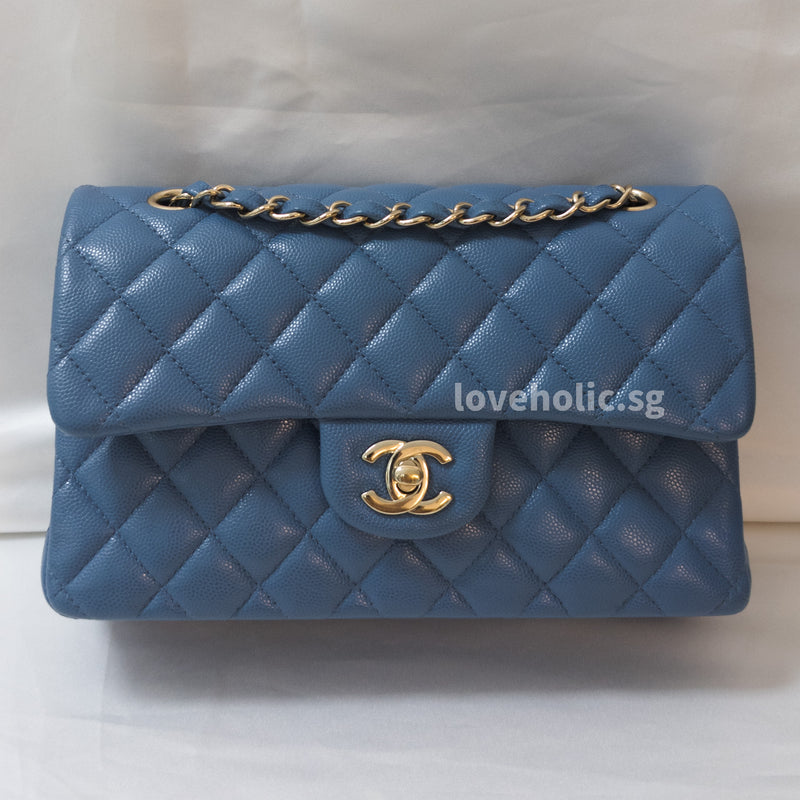 Chanel Classic Flap Small  20S Sky Blue Caviar Gold Hardware – loveholic