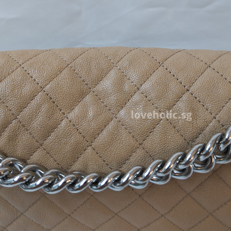 Chanel Boy Old Medium | Beige Caviar Silver Hardware