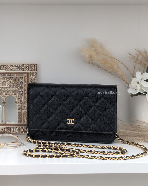 Chanel Wallet On Chain  | Black Caviar Gold Hardware