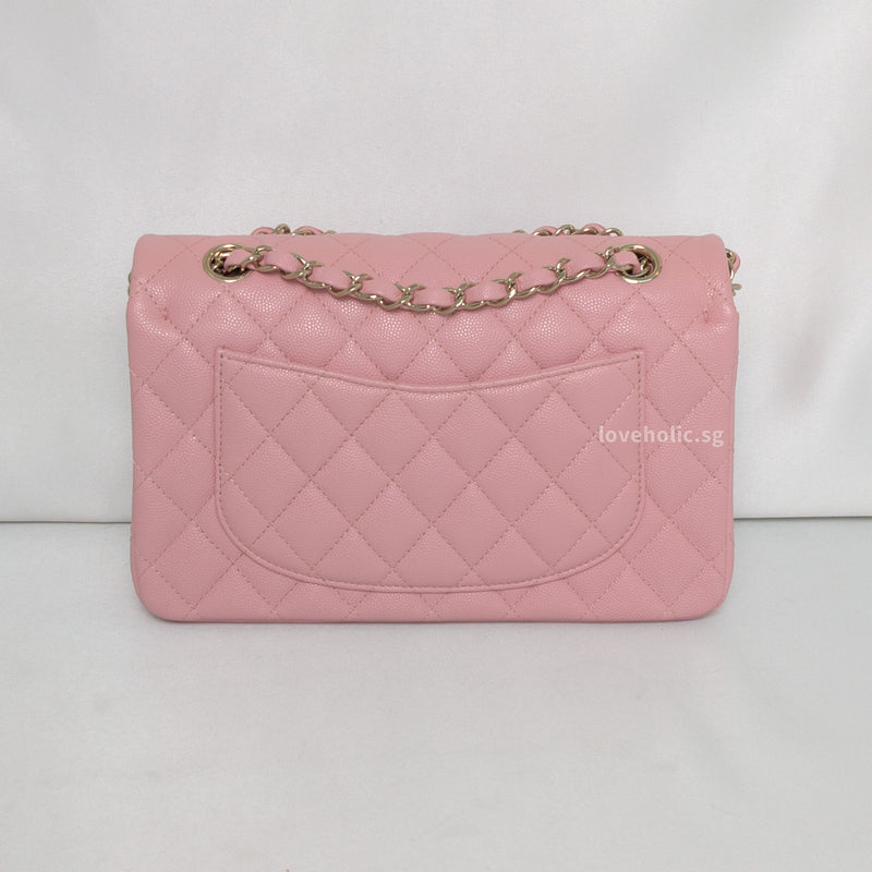 Chanel Classic Flap Small | 22C Pink Caviar Light Gold Hardware