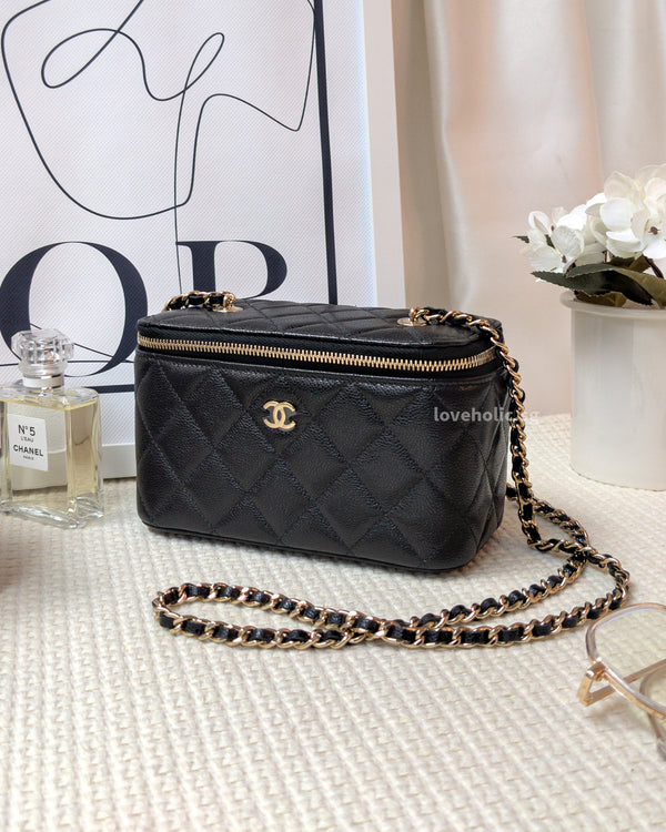 Chanel Vanity Bag  | 24C Black Caviar Gold Hardware