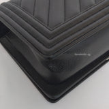 Chanel Boy Chervon Old Medium | Black Caviar Silver Hardware