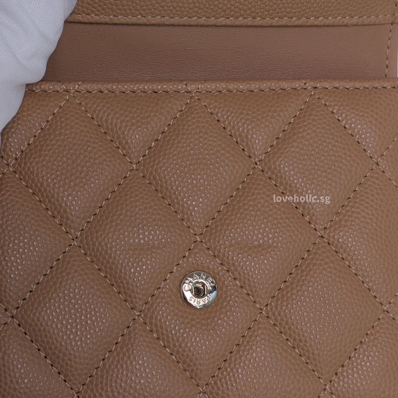 Chanel Classic Flap Wallet Small  23P Dark Beige Caviar Gold Hardware –  loveholic