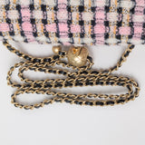 Chanel Pearl Crush Mini Rectangle | Tweed Houndstooth Ribbon Tweed Light Gold Hardware