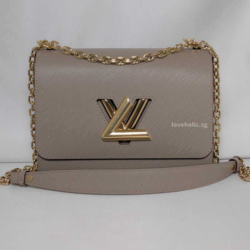 Louis Vuitton Twist MM |  Grey  Leather Gold Hardware