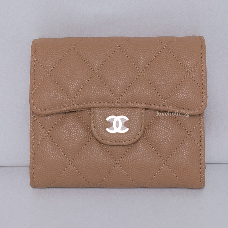 Chanel Classic Flap Wallet Small | 23P Dark Beige Caviar Gold Hardware