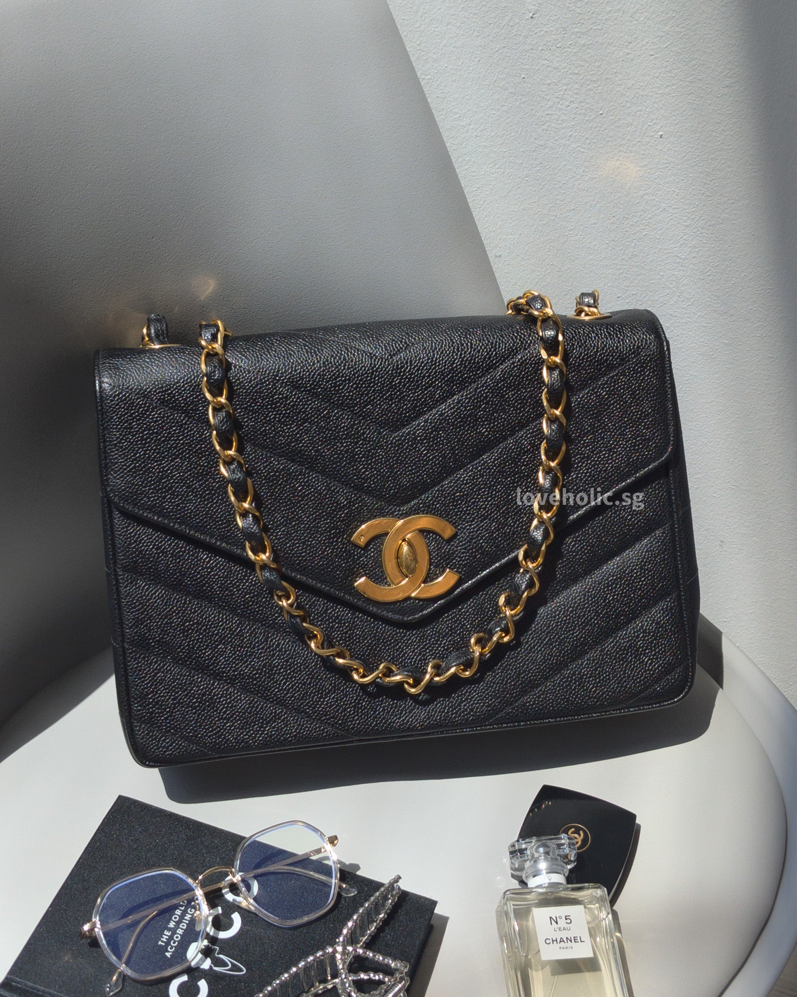 Chanel Black Quilted Caviar Leather Jumbo Classic Single Flap Handbag - My  Luxury Bargain Turkey