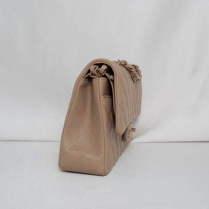 Chanel Classic Flap Medium | 21S Dark Beige Lambskin Gold Hardware